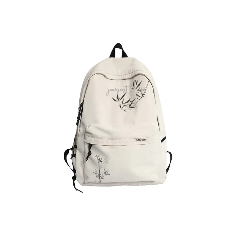 JEANSWEST Nylon Backpack Unisex Black/White-2