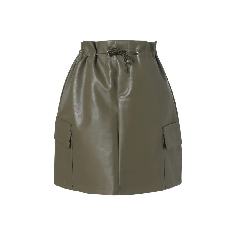 QYPRF Leather Short Skirts Women's-10
