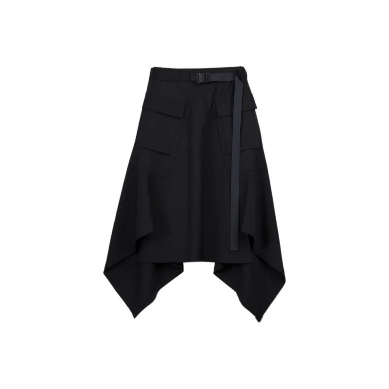 Y 3 Casual Long Skirts Women's Black-0