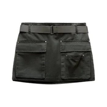 ZARA Casual Short Skirts Women's Dark Green