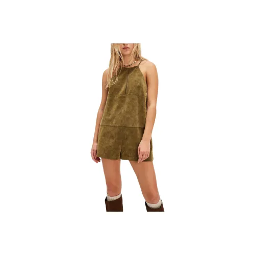 FREE PEOPLE Claudette Romper Jumpsuit Women's Army/Army Green