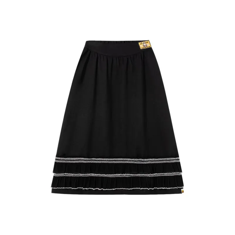 B.Duck Casual Long Skirts Women's Black-0