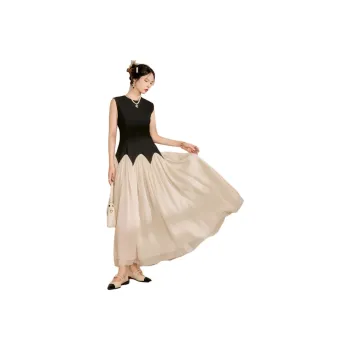 QIAOYUHUAZUN Sleeveless Dress Women's Black
