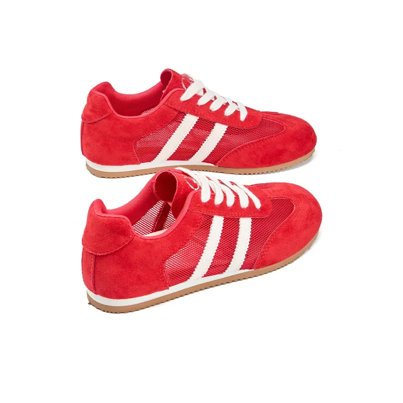La Chapelle Anti Slip Wear Resistant Low Top Casual Shoes Women's Red-3