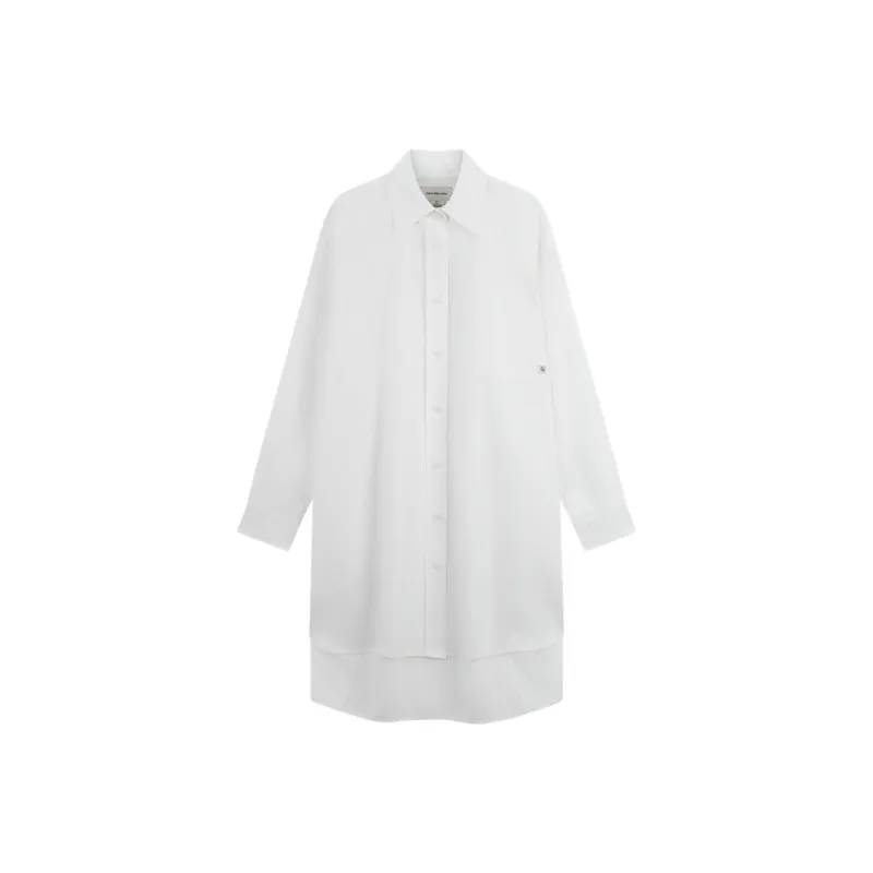 CALVIN KLEIN SS25 Long Sleeved Dress Women's Moon White-0