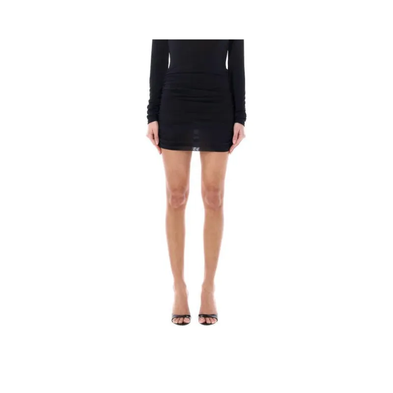 THE ANDAMANE Livia Drape Detailed Mini Skirt-0