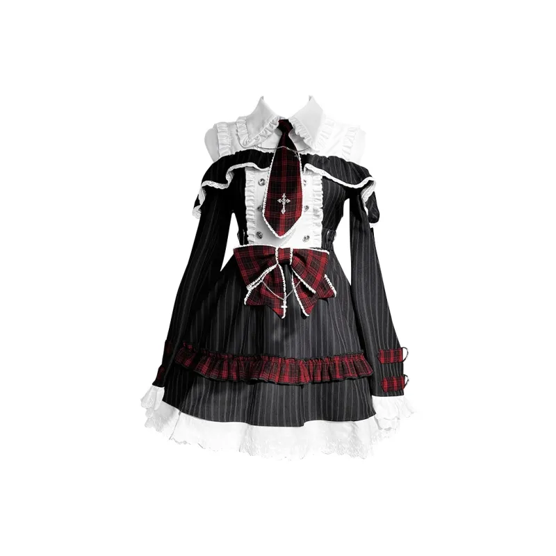 LALAJK Long Sleeved Dress Women's Black-0