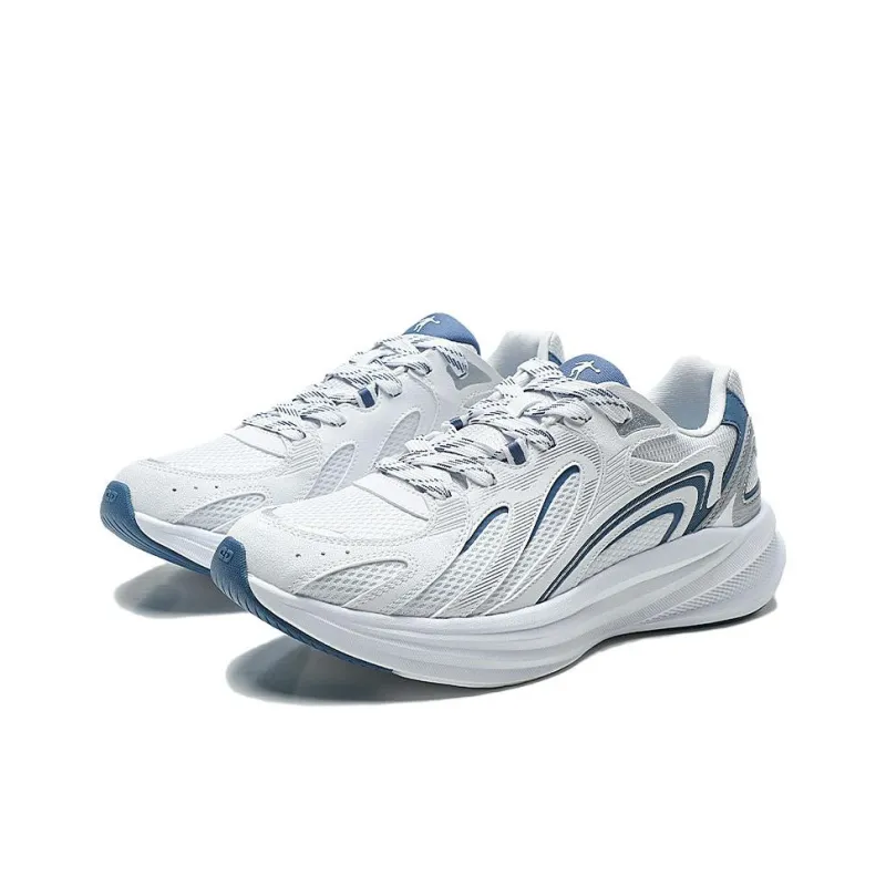 QIAODAN Anti Slip Wear Resistant Low Top Casual Running Shoes Men's White Silver-2