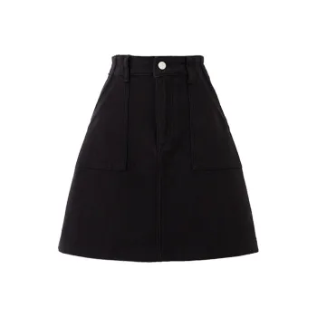 SOON FLOWER Denim Short Skirts Women's Black