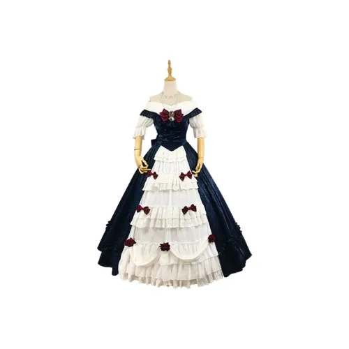 Soufflesong Lolita Dresses Women's Blue With White Lettering