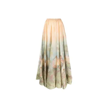 Zimmermann Luminosity Painterly print Maxi Skirt