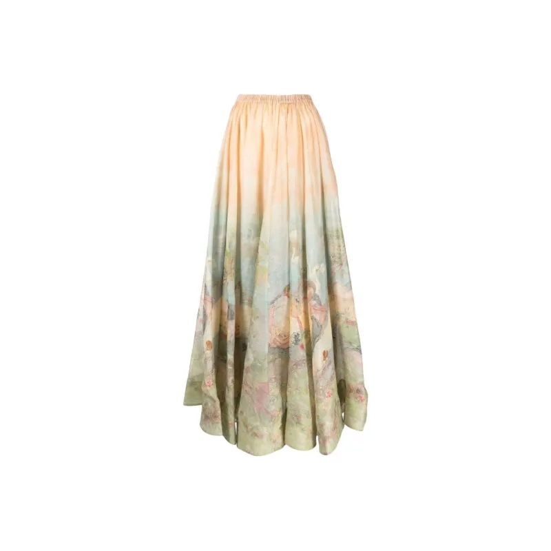 Zimmermann Luminosity Painterly print Maxi Skirt-0