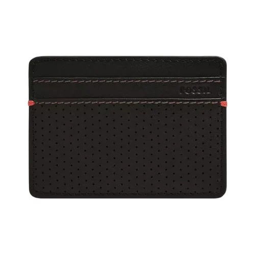 FOSSIL Leather Card Holder Men's Black