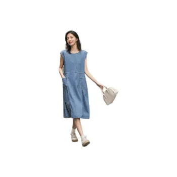 【dme】 Sleeveless Dress Women's Denim Blue
