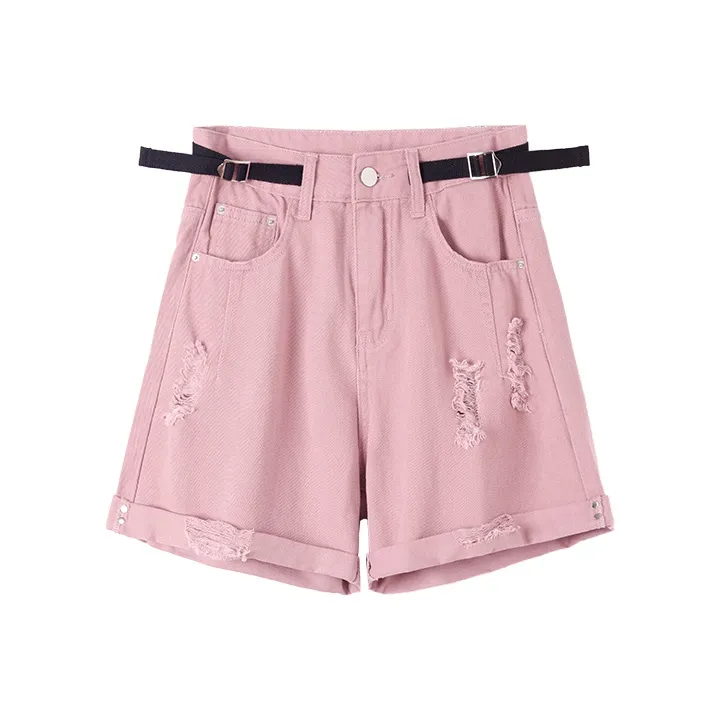 HIPPIEMISS Denim Shorts Women's Pink-0