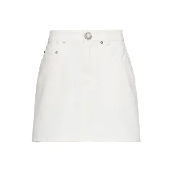 MIU MIU Denim Short Skirts Women's White