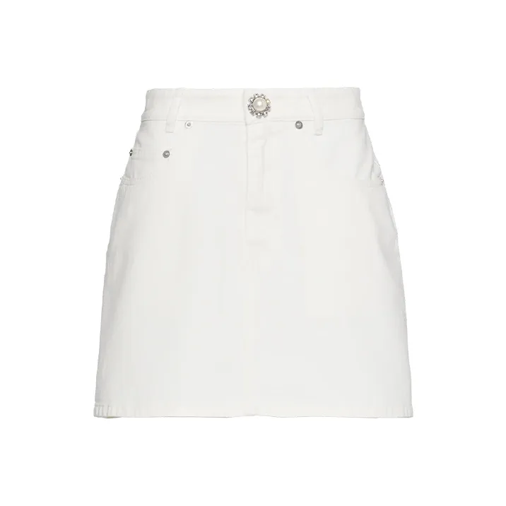 MIU MIU Denim Short Skirts Women's White-0