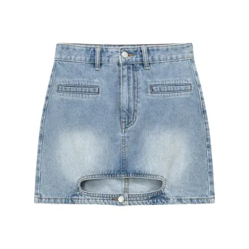 CHUU Denim Short Skirts Women's Denim Blue