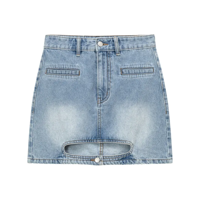 CHUU Denim Short Skirts Women's Denim Blue-0