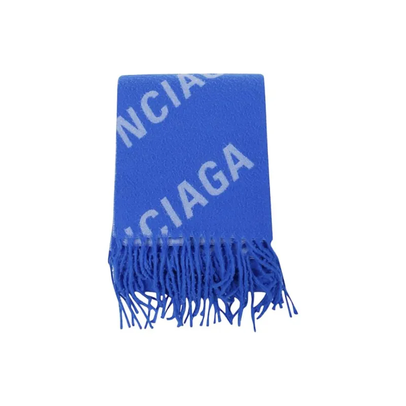 Balenciaga All Over Logo Embroidered Scarf-1