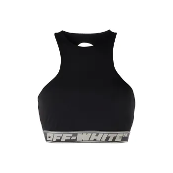 OFF WHITE Logo Band Sports Bra Black