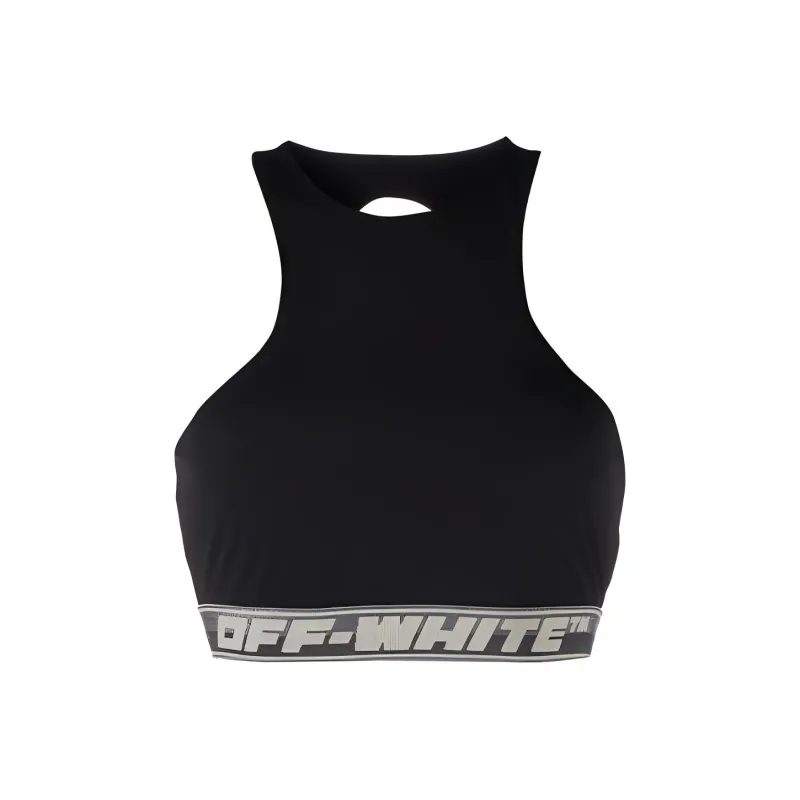 OFF WHITE Logo Band Sports Bra Black-0