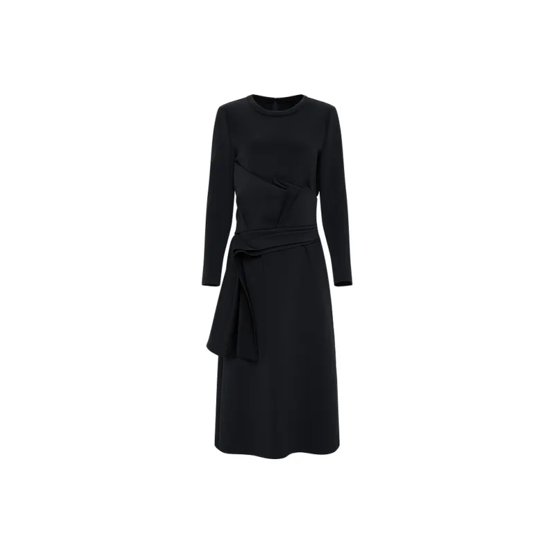 IDPAN Long Sleeved Dresses Women's Navy Blue-0