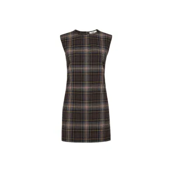 FENDI Tartan Sleeveless Mini Dress