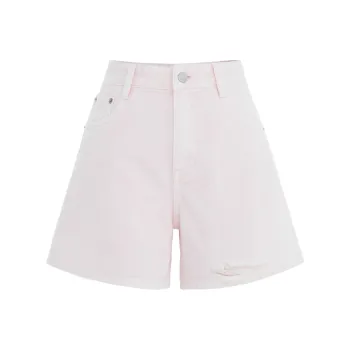 MO&CO Denim Shorts Women's Light Pink