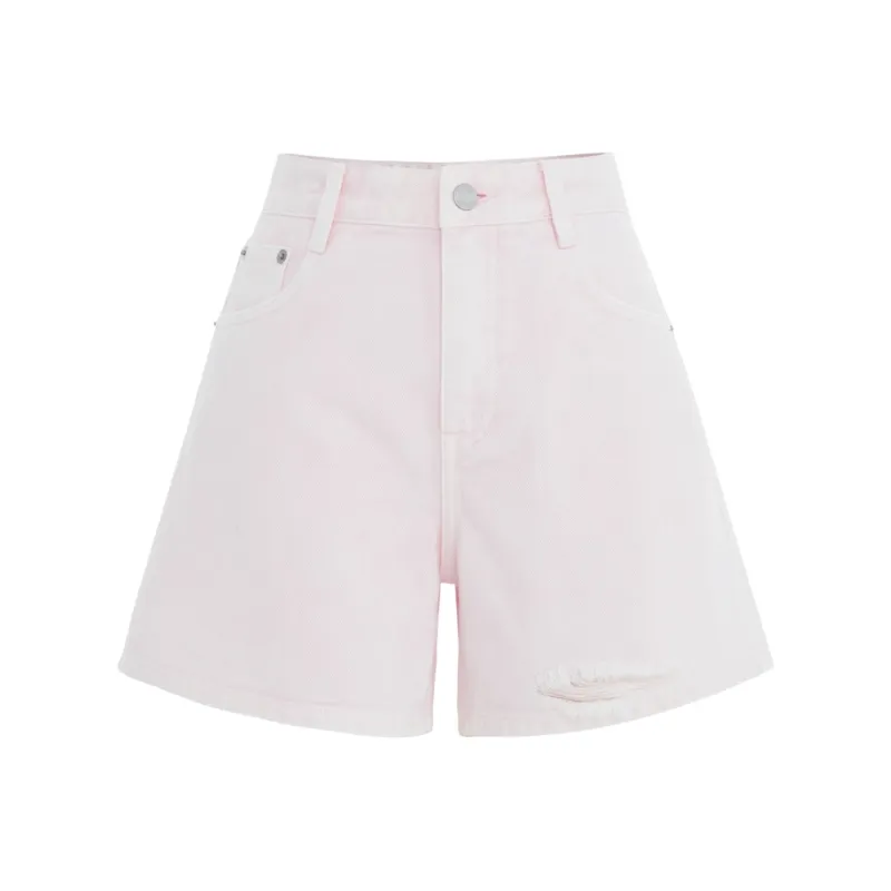 MO&CO Denim Shorts Women's Light Pink-0