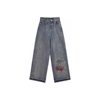LALABOBO Jeans Women's Medium Blue White