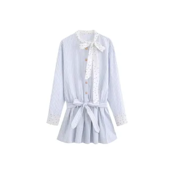 ZWTX STUDIO Long Sleeved Dresses Women's Blue