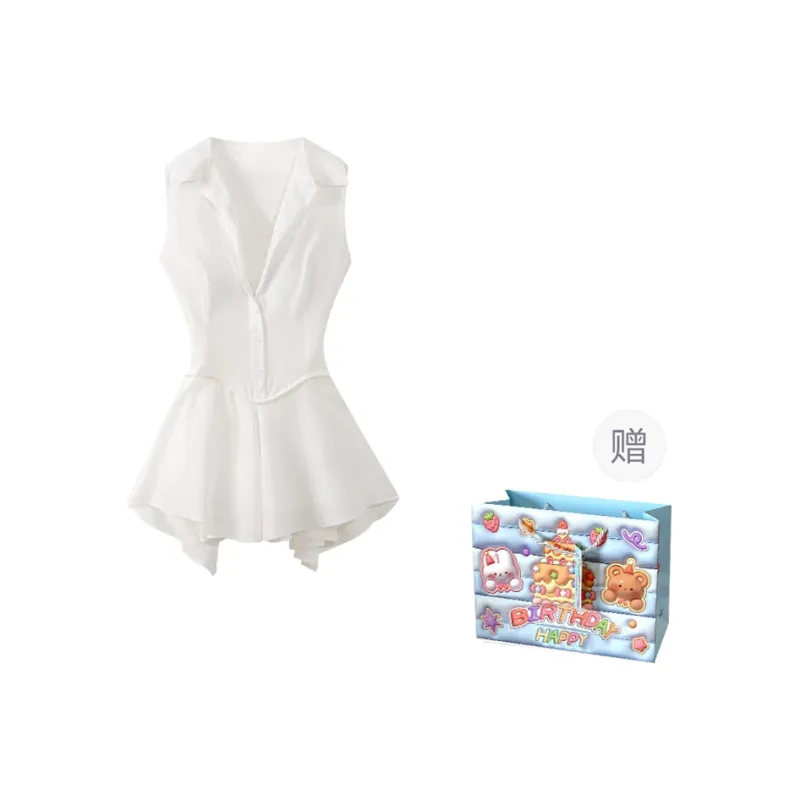 TWOPLUMGIRLS Sleeveless Dress Women's White-0