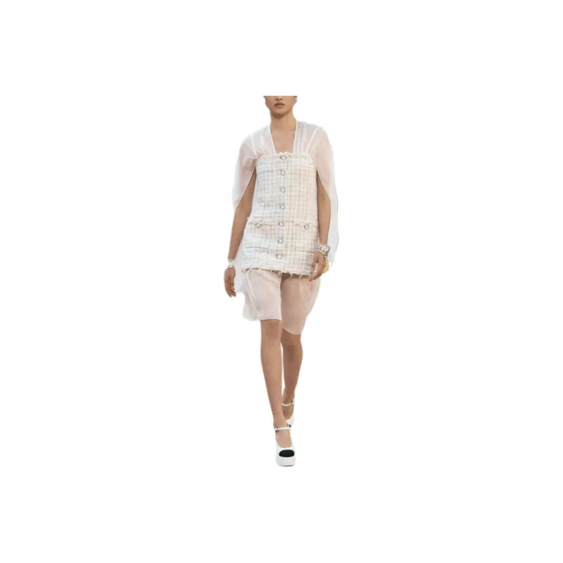 CHANEL 25S Spring Summer Collection Sleeveless Dress Women's White-0