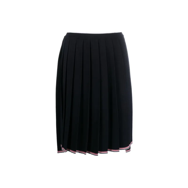 THOM BROWNE Knitted Step hem Pleated Skirt-0