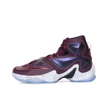 Nike Lebron 13 Anti Slip Wear Resistant High Top Basketball Shoes Men's Dark Red