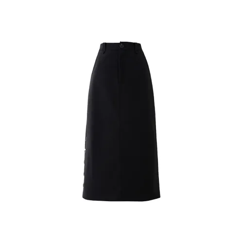 SOON FLOWER Spring Casual Long Skirts Women's Black