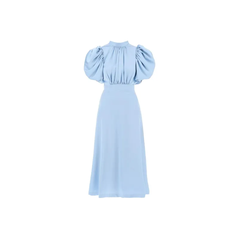 Rotate Satin Puff Midi Dress-0