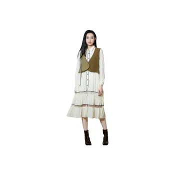 SMEN Two Piece Skirt Sets Women's Apricot