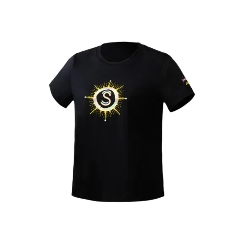 LiNing Table Tennis Series T Shirt Mens Fluorescent Ice Green Black