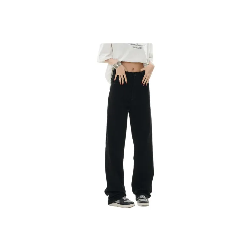 YINLEI Jeans Unisex Black-0