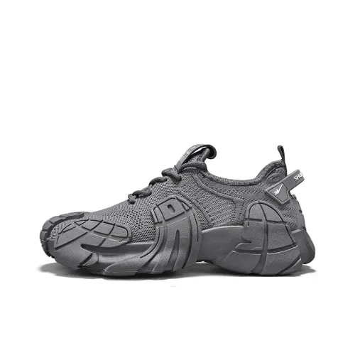 Binary Height Increasing, Lightweight, Breathable, Slip Resistant Low Top Chunky Sneakers Men's Gray