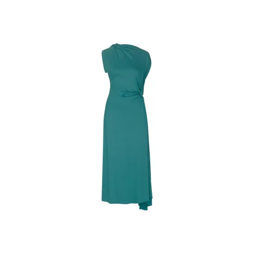 Victoria Beckham Asymmetric Drape Midi Dress