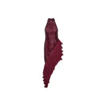 Rotate Sequinned Ruffled Midi Dress