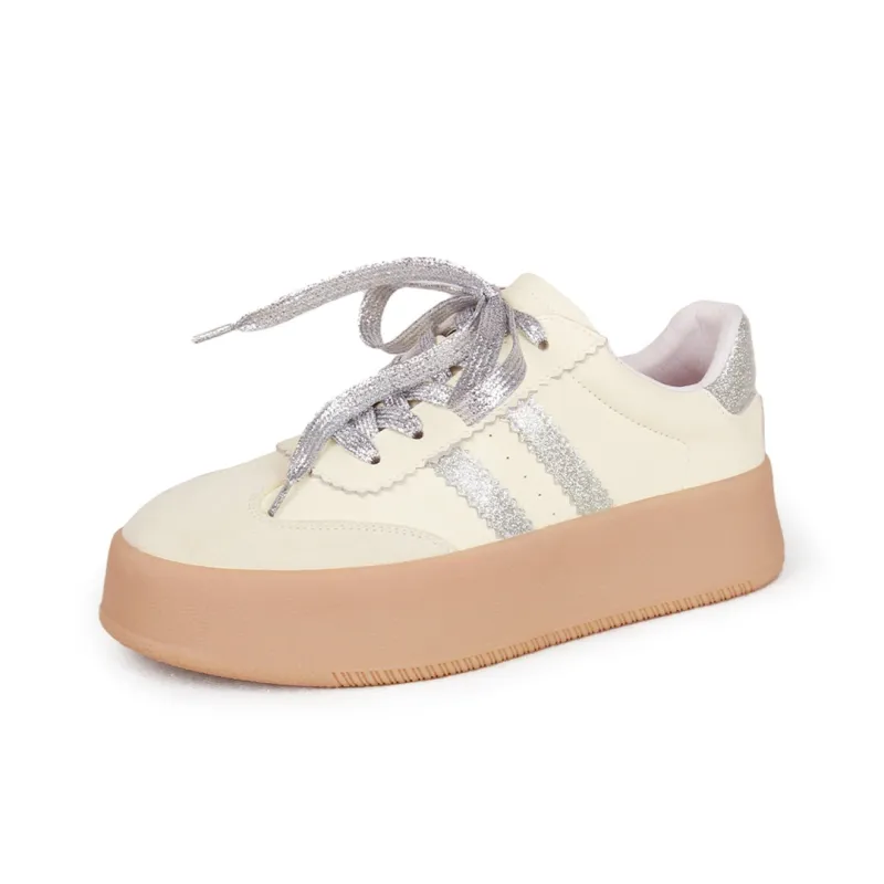 AQUASCUTUM Low Top Skateboard Shoes Women's White Silver-1
