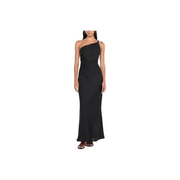 BEC+BRIDGE MELANIE ASYM MAXI DRESS Slip Dresses Women's BLACK/Black