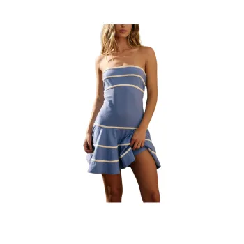 FREE PEOPLE Ravine Mini Sleeveless Dress Women's Cornflower Combo