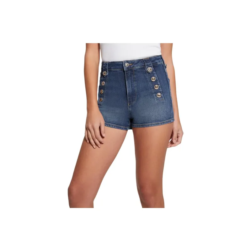 GUESS Eco Clash Denim Shorts Denim Shorts Women's Denim Blue-0