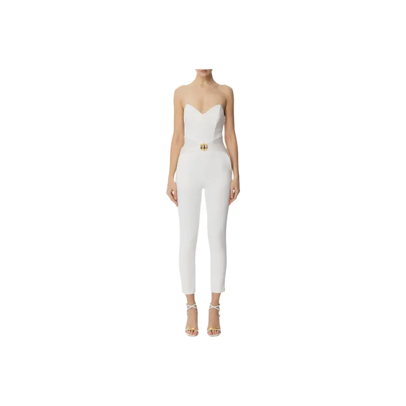 Elisabetta Franchi Bow detailing Crepe Jumpsuit-0