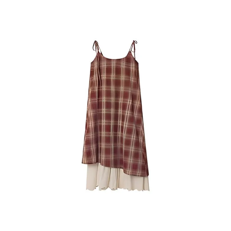 ABCMININ Slip Dresses Women's Red-0